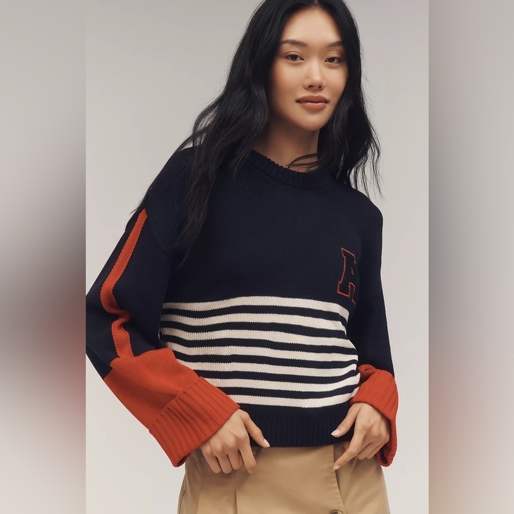NWT Maeve Sporty Crew-Neck Pullover Sweater